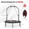 101cm Fitmess trampolína Mini trampolína s výškovo nastaviteľnou rukoväťou a 2 odporovými pásmi Červená