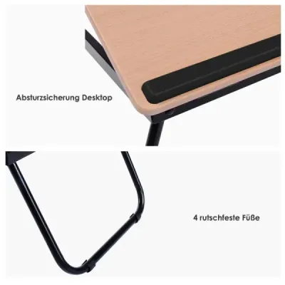 Pracovný stôl Stolík pod notebook Stolík pod posteľ Stolík pod posteľ Skladací stolík čierny