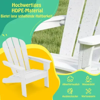 Detská stolička Adirondack z HDPE s ergonomickým operadlom Adirondack Chair White Detská stolička Adirondack z HDPE s ergonomickým operadlom Adirondack Chair White