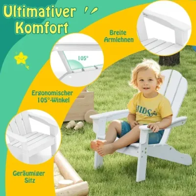 Detská stolička Adirondack z HDPE s ergonomickým operadlom Adirondack Chair White Detská stolička Adirondack z HDPE s ergonomickým operadlom Adirondack Chair White