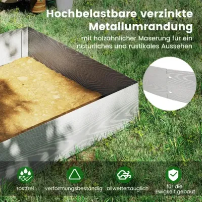 6-dielne obruby trávnika Pozinkovaný kov 6 m dlhé Obruby záhonov DIY vyvýšené záhony Záhradný záhon 110 x 20 cm