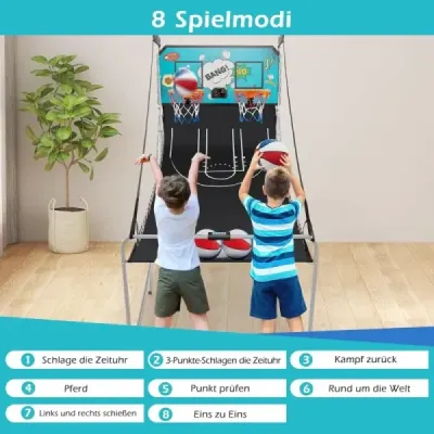 8 v 1 basketbalový stroj Skladací elektrický basketbalový stojan Strelecký stroj Green