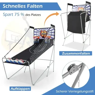 8 v 1 basketbalový stroj Skladací elektrický basketbalový stojan Strelecký stroj White