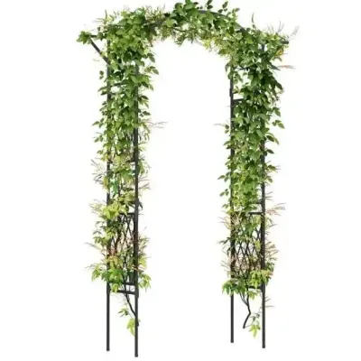 Kovový záhradný oblúk pre popínavé rastliny oblúk záhradná mreža pre ruže 170 x 39 x 210 cm čierna
