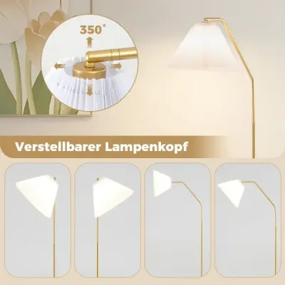 Stojacia lampa obývacia izba 168cm oblúková lampa s objímkou E27 a nastaviteľnou hlavou zlatá