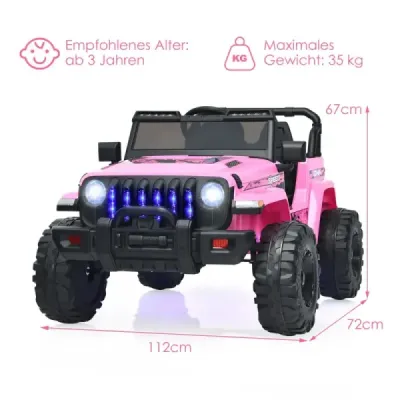 Detské nákladné auto Elektrické vozidlo na batérie s 2 sedadlami 114 x 78 x 67 cm Ružová