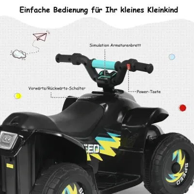 TY327787DE-BK Elektrické auto pre deti elektrická detská štvorkolka detská motorka 73 x 40 x 44,5 cm čierna SKLADOM