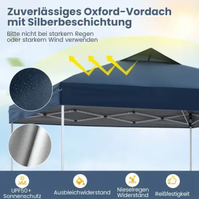 Pavilón 3x3m skladací pavilón vodotesný stabilný UV ochrana 50+ párty stan skladací stan námorný