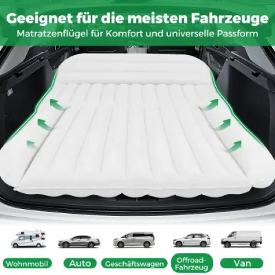 Matrac do auta 190 x 130 cm SUV nafukovací matrac obojstranná nafukovacia posteľ so vzduchovou pumpou béžová