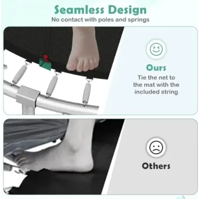 Trampolína Ø244 cm s rebríkom a bezpečnostnou sieťou okrúhla záhradná trampolína detská trampolína zelená