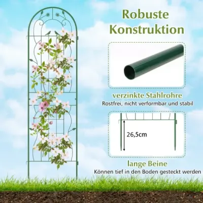 Sada 4 kovových mriežok, dekoratívny záhradný plot, voľne stojaca mriežka 180 x 50 cm, zelená