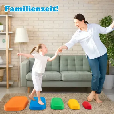 Balančné kamene pre deti, stohovacie kamene, protišmykové riečne kamene na vnútorné aj vonkajšie použitie, nášľapné kamene, nosnosť do 80 kg (obdĺžnikové)