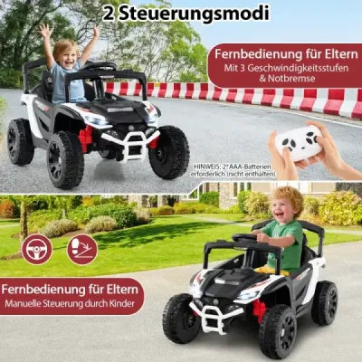 Detské 12V elektrické auto s diaľkovým ovládaním Elektrické UTV nákladné auto Detské auto Detské vozidlo Biela