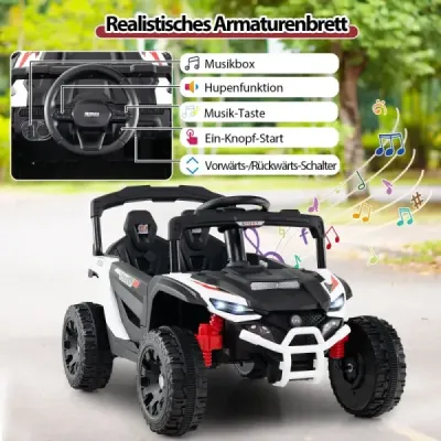 Detské 12V elektrické auto s diaľkovým ovládaním Elektrické UTV nákladné auto Detské auto Detské vozidlo Biela