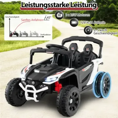 Detské 12V elektrické auto s diaľkovým ovládaním Elektrické UTV nákladné auto Detské auto Detské vozidlo Biela