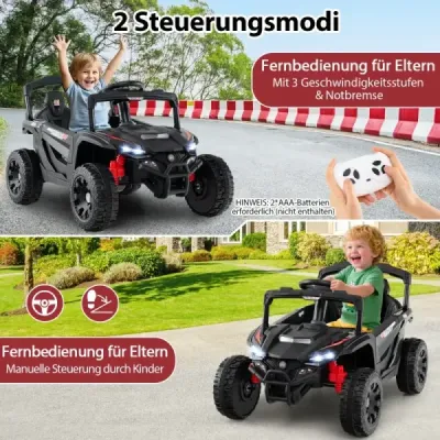 Detské 12V elektrické auto s diaľkovým ovládaním Elektrické UTV nákladné auto Detské auto Detské vozidlo čierne