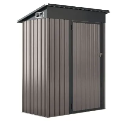 Kovový záhradný domček 150 x 90,5 x 185 cm | 1,5 m³ záhradný domček s pultovou strechou, svetlosivý Kovový záhradný domček 150 x 90,5 x 185 cm | 1,5 m³ záhradný domček s pultovou strechou, svetlosivý