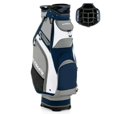 Ľahký a prenosný golfový vak po celej dĺžke so 14 priehradkami Navy + Grey