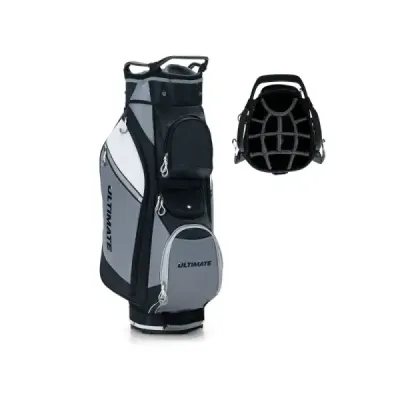 Golfový bag so 14 priehradkami a vodotesným vreckom na cennosti čierna + sivá