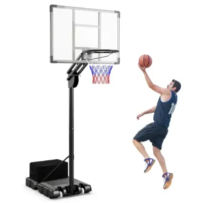 Outdoor Basketball Hoop 135/143-305 cm Výškovo nastaviteľný basketbalový stojan s 2 kolieskami