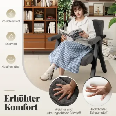 Čalúnené kreslo s podrúčkami a kovovým rámom Moderné rozkladacie kreslo Relax kreslo Grey