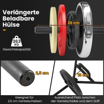Šesťhranná záchytná tyč robustná záchytná tyč s plochou do 226 kg nosnosti čierna