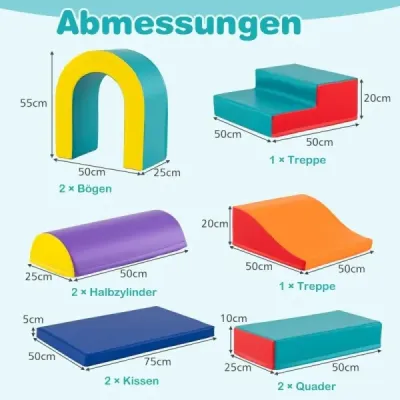 10-dielne penové stavebné bloky Mäkké stavebné bloky na plazenie Lezenie Posúvanie Obrie stavebné bloky Zelené