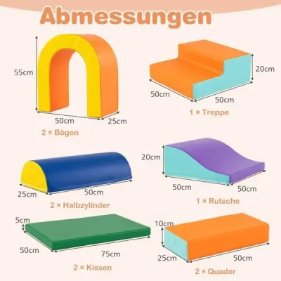 10-dielne penové stavebné bloky mäkké stavebné bloky na lezenie lezenie posúvanie, obrie stavebné bloky oranžové