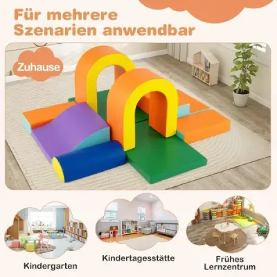 10-dielne penové stavebné bloky mäkké stavebné bloky na lezenie lezenie posúvanie, obrie stavebné bloky oranžové