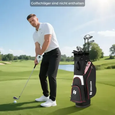 Golfová taška Ľahká golfová taška so 14 priehradkami Vodoodpudivá golfová taška Čierna