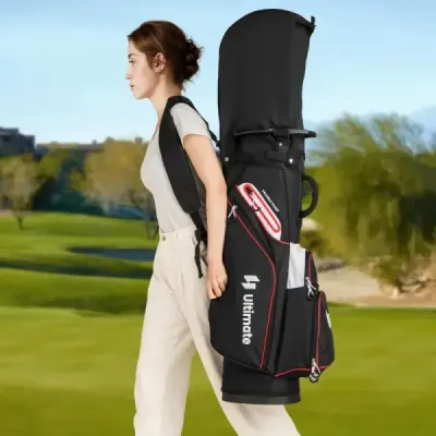Golfová taška Ľahká golfová taška so 14 priehradkami Vodoodpudivá golfová taška Čierna