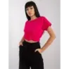 Základné tričko Feel Good s výstrihom na chrbte vo fuchsiovej farbe (4662-03X)