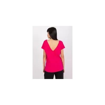 Základné tričko Feel Good s výstrihom na chrbte vo fuchsiovej farbe (4662-03X)