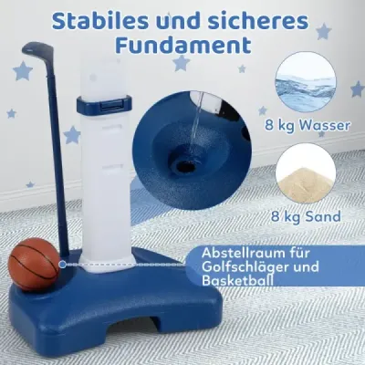 Detský basketbalový obručový set 4 v 1 100-140 cm výškovo nastaviteľný basketbalový stojan s hádzacím krúžkom