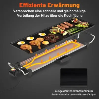 70 cm elektrická panvica Teppanyaki gril s nepriľnavým povrchom BBQ gril Elektrický gril