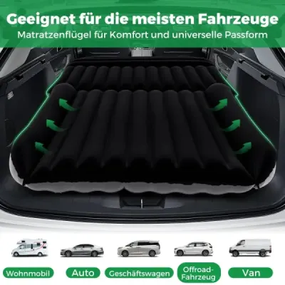Nafukovací matrace do auta 190 x 130 cm, SUV, oboustranná, s pumpičkou a přepravní taškou, černá