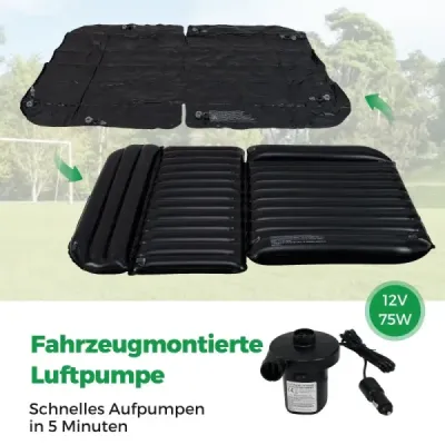 Nafukovací matrace do auta 190 x 130 cm, SUV, oboustranná, s pumpičkou a přepravní taškou, černá