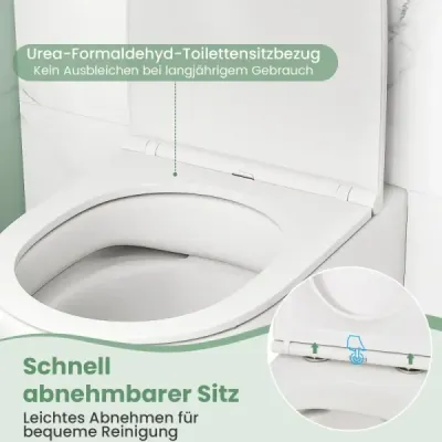 Závesná WC misa Keramická závesná WC misa biela s dvojitým splachovaním, automatické spúšťanie