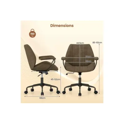 Ergonomická kancelárska otočná stolička s polstrovanými podrúčkami, počítačová stolička olivovo zelená