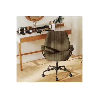 Ergonomická kancelárska otočná stolička s polstrovanými podrúčkami, počítačová stolička olivovo zelená