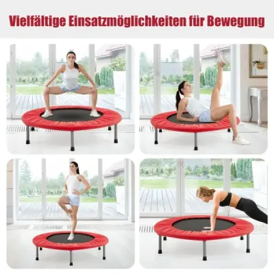 Mini trampolína Fitness trampolína, skladacia detská trampolína s nosnosťou do 150 kg, červená