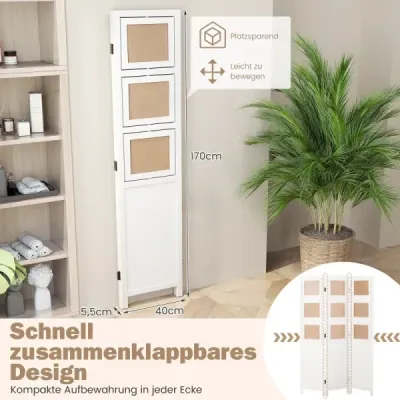 Skladacia zástena 170 x 121 cm s 360° otočnými 9 fotorámikmi, deliaca stena z bieleho dreva paulownia Skladacia zástena 170 x 121 cm s 360° otočnými 9 fotorámikmi, deliaca stena z bieleho dreva paulownia