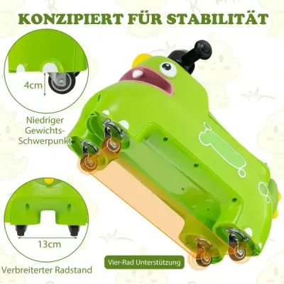 Detské odrážadlo s úložným priestorom pod sedadlom, svetlami, hudbou a klaksónom, zelené
