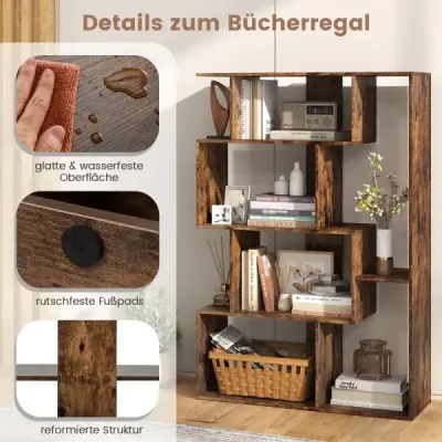 Otvorená geometrická knižnica,s ochranou proti prevráteniu, podlahový organizér, polica na vystavenie, kaviareň Otvorená geometrická knižnica,s ochranou proti prevráteniu, podlahový organizér, polica na vystavenie, kaviareň