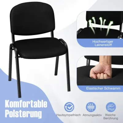 Sada 5 stoličiek do čakárne stohovateľné stoličky pre hostí s vodopádom sedadla čierna Sada 5 stoličiek do čakárne stohovateľné stoličky pre hostí s vodopádom sedadla čierna