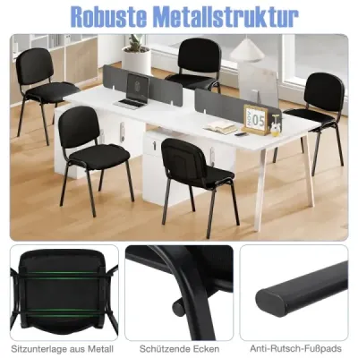 Sada 5 stoličiek do čakárne stohovateľné stoličky pre hostí s vodopádom sedadla čierna Sada 5 stoličiek do čakárne stohovateľné stoličky pre hostí s vodopádom sedadla čierna