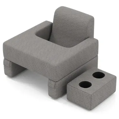 Vankúš na čítanie na posteľ a pohovku Vankúš na knihu s držiakom na pohár Ergonomický chrbtový vankúš Sivá