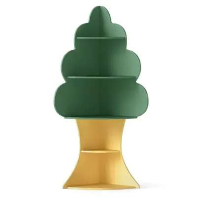 Detská drevená knižnica v štýle stromčeka s 5 úrovňami, detská polica na hračky, zelená Detská drevená knižnica v štýle stromčeka s 5 úrovňami, detská polica na hračky, zelená