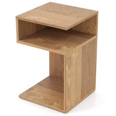 Bočný stolík v tvare písmena S s 2 otvorenými priehradkami Moderný nočný stolík 3 úrovne Pohovka Prírodný