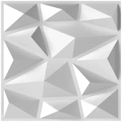 50 kusov 3D nástenných panelov diamant 30 x 30 cm nástenný obklad dekorácia na stenu biela 4,5m²
